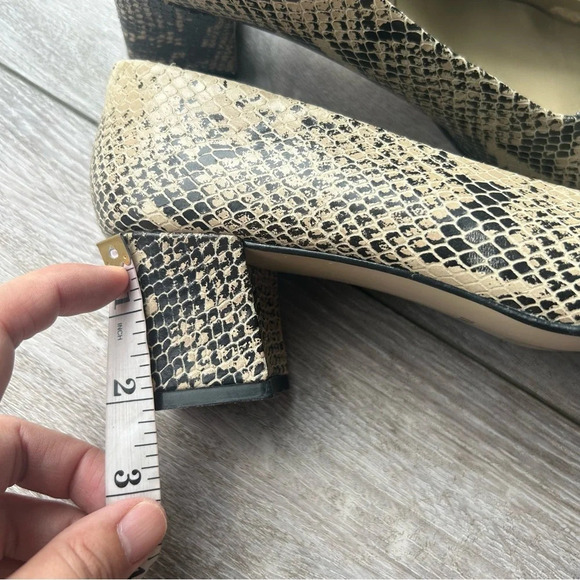 Enzo Angiolini Snake  Skin Square Toe Block Heel Pumps - Picture 12 of 15